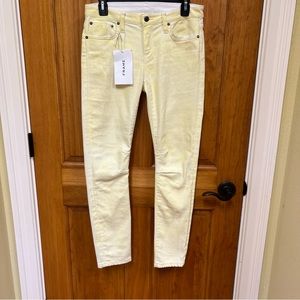 NWT FRAME Le Original Bluejay Rips Light Yellow Overwash Jeans Size 28